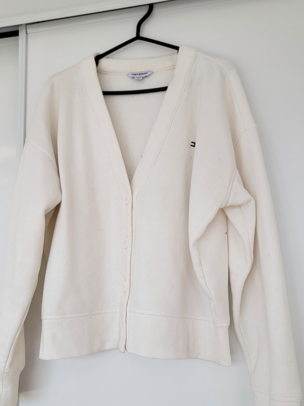 Tommy Hilfiger Cream Button-Front V-Neck Cardigan Sweater